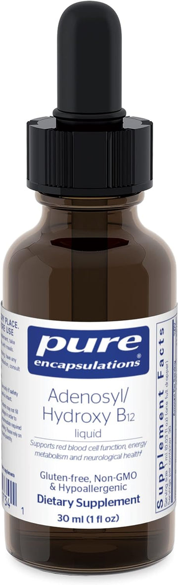 Pure Encapsulations Adenosyl/Hydroxy B12 Liquid 30 Ml - Supports Energy Metabolism & Neurological Health* - For Brain Support* - Gluten Free - Vegan - 1 Fl Oz