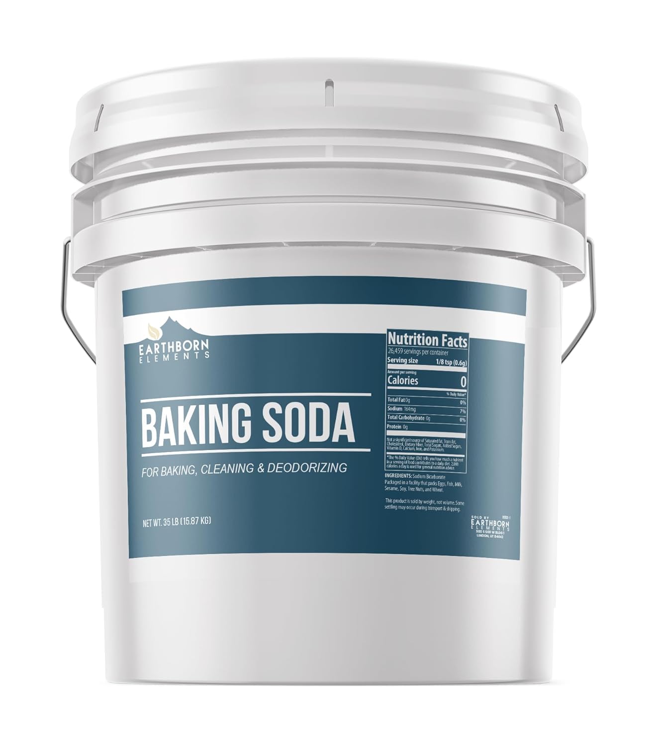 Earthborn Elements Baking Soda (35 Lbs) Cooking, Baking, Cleaning, Deodorizing : Grocery & Gourmet Food