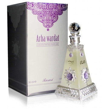 Rasasi Arba Wardat Arabian Perfume Oils For Women & Men, 30Ml (1.0 Oz) β Long Lasting Concentrated Perfume Oil, Luxurious Unisex Scented Oil For All-Day Freshness And Elegance In A Premium Bottle