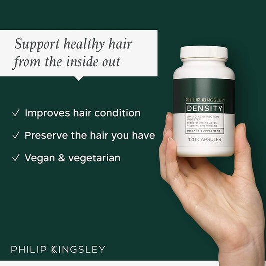Philip Kingsley Density Amino Acid Protein Booster Hair Supplements Vitamins With Biotin, Dietary Supplement Supports Healthy Hair, 120 Tablets - Old Formula