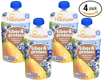Happytot Organic Pear, Blueberry & Spinach, 4 Oz (Pack Of 4)
