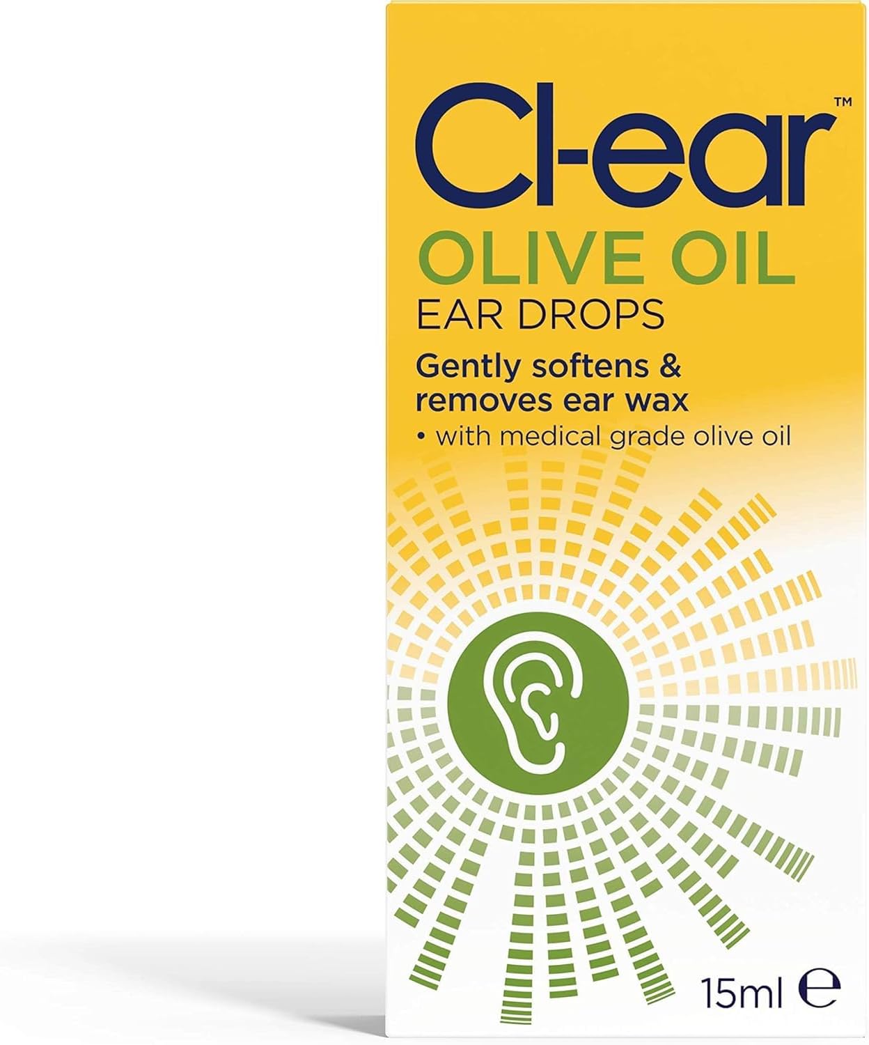 Cl-ear Pharmacutical Grade Olive Oil Ear Drops - Easy Squeeze Bottle for Wax Removal, Itchy Ear Soothing & Dry Ear Care, Blocked Ear Solution - Expert Ear Care, Audiologist Recommended - 15ml (1 Pack) : Amazon.co.uk: Health & Personal Care