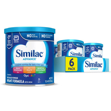 Similac Advance Infant Formula with Iron, Baby Formula Powder, 12.4-oz Tub (Pack of 6)