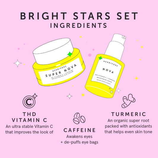 Herbivore Bright Stars Brightening Set - Vitamin C Brightening Serum + Eye Cream
