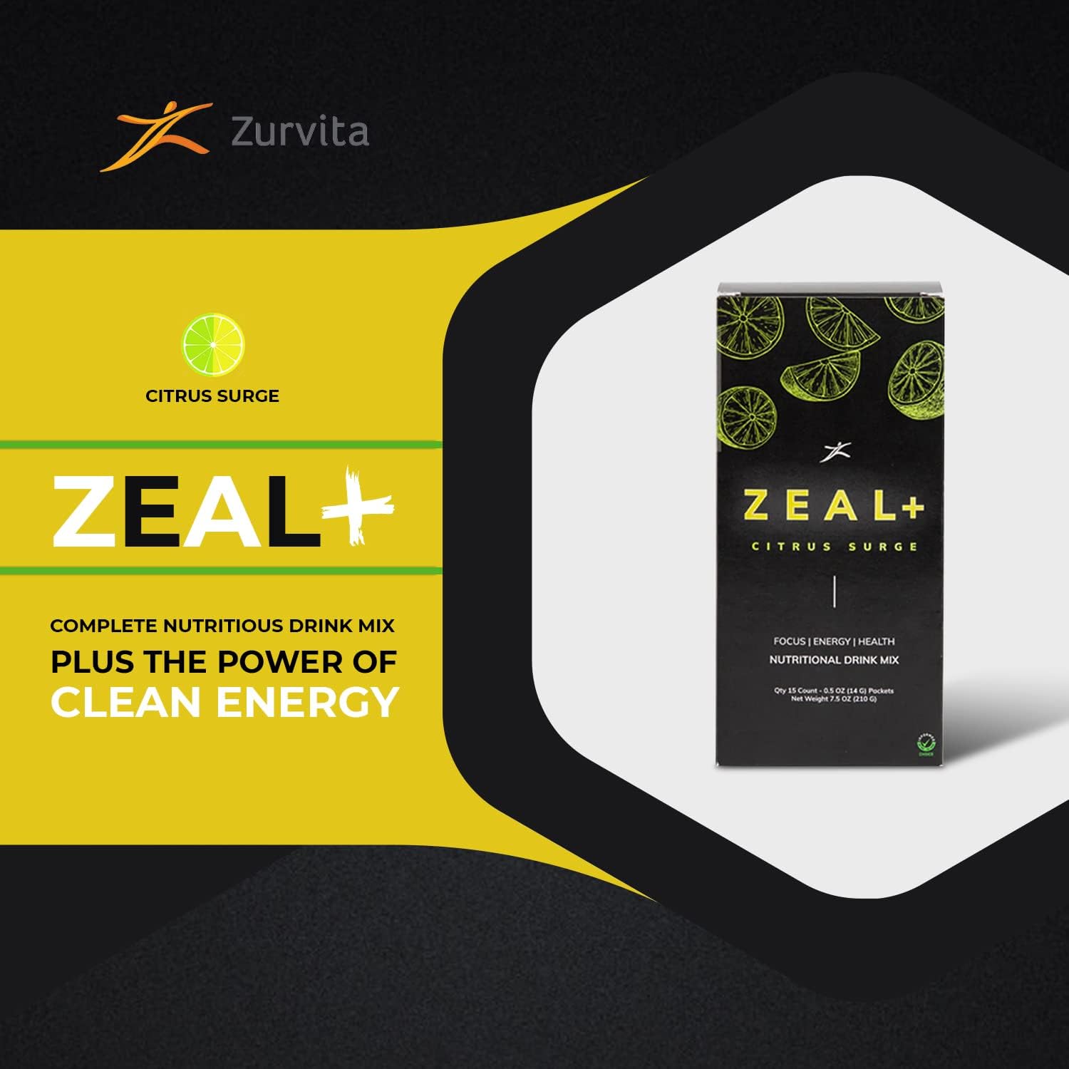 Zurvita Zeal + Push The Power of Clean Energy Box - Citrus Surge - 210