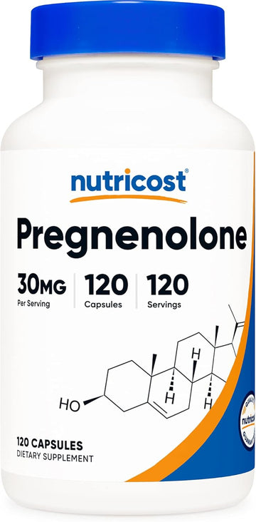 Nutricost Pregnenolone 30Mg, 120 Capsules - Non-Gmo, Gluten Free, Vegetarian Capsules
