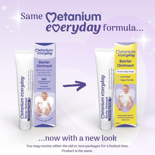 Metanium Everyday Barrier Ointment, Protection From Irritants, For Everyday Nappy Change, Fragrance Free, Lanolin Free 40 G