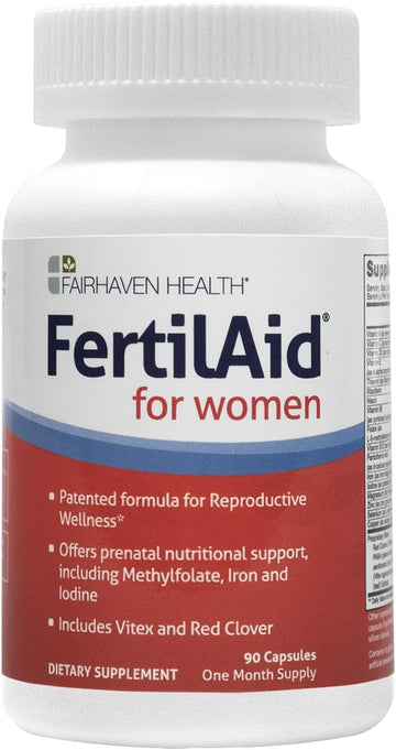 Fairhaven Health Fertilaid For Women | Natural Supplements For Conception, Fertility & Ovulation | Prenatal Vitamin With Vitex And Folate | Support Cycle Regularity | 90 Capsules