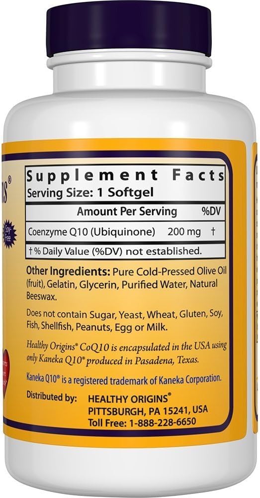 Healthy Origins CoQ10 Kaneka Q10 200 mg 60 Softgels