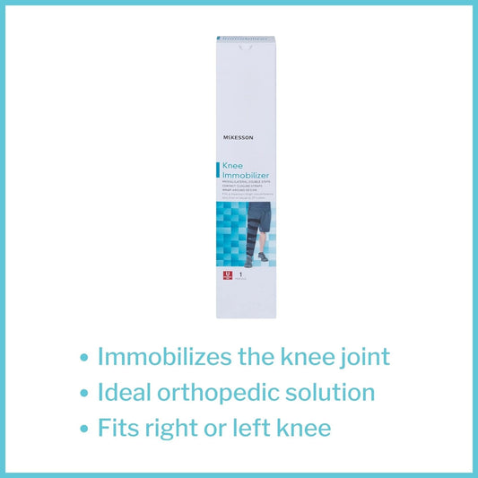 McKesson Knee Immobilizer Brace for Women and Men Adjustable Leg Straightener, One Size Fits Most, 14", 1 Count