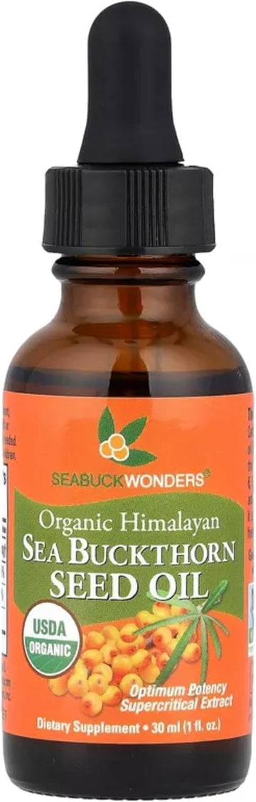 Sea Buckthorn Seed Oil, Certified 100% Organic, 0.45 Fl Oz