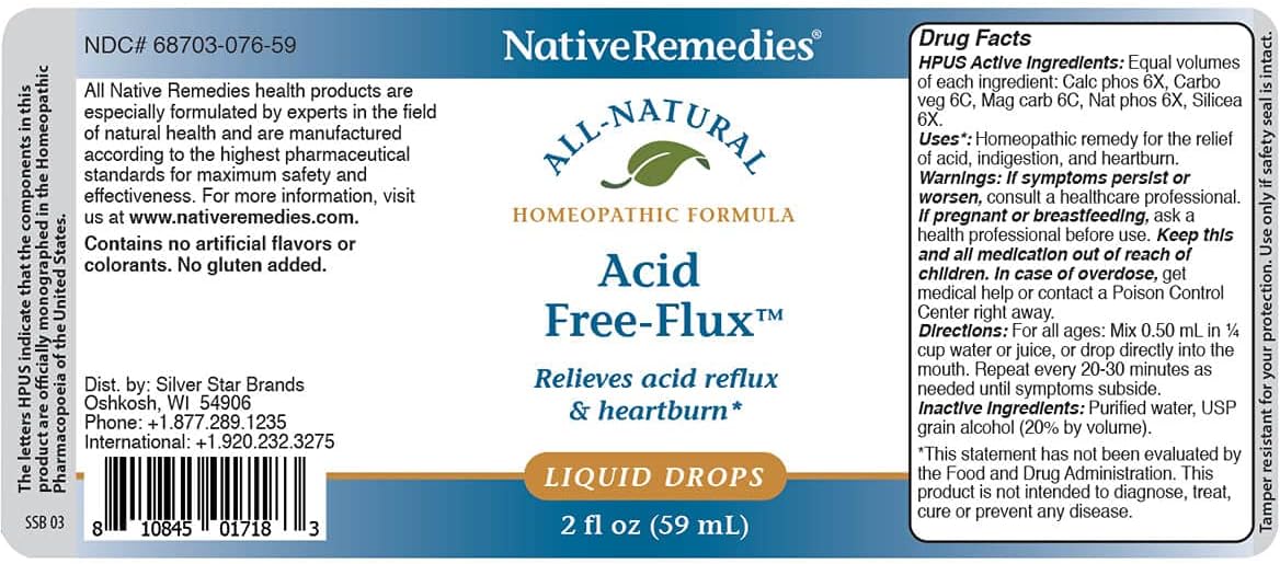 Native Remedies Acid Free-Flux - Natural Homeopathic Remedy Temporarily Relieves Heartburn, Indigestion and Discomfort After Eating - 59 mL : Health & Household