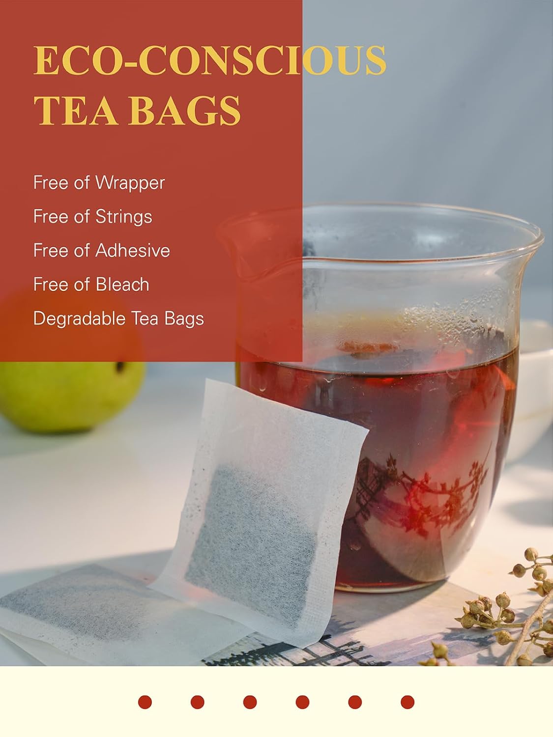 Gldnt Organic Pu-Erh Tea Bags, Fermented Yunnan Dark Tea, Bold & Mellow Flavor, Caffeinated, 100 Count