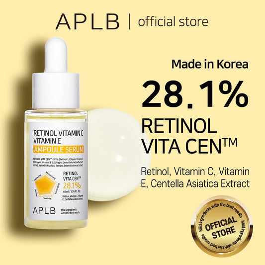 Aplb Retinol Vitamin C Vitamin E Ampoule Serum | Retinol Vita Cen⢠28.1% 1.35 Fl.Oz/Korean Skincare, Long Lasting Moisturizing, Revitalize For Gentle And Improve Skin Texture