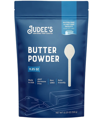 Judee’S Butter Powder 11.25 Oz - 100% Non-Gmo And Keto-Friendly - Rbst Hormone-Free - Gluten-Free And Nut-Free - Made From 100% Real Butter - Baking Ready Ingredient - Made In Usa