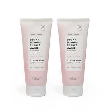 Voesh Sugar Scrub + Bubble Wash, Exfoliating Body Scrub & Body Wash, Clean Ocean, Scalp Care, Shower Vegan Body Care
