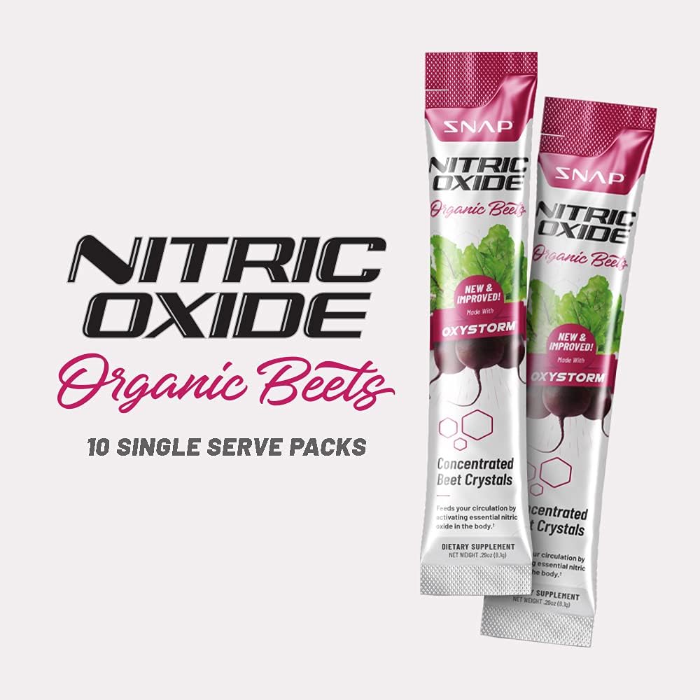Snap Supplements Nitric Oxide Organic Beet Root Powder, Circulation Superfood On-The-Go, Convenient Single Serve Packs (10 Packs) : Health & Household