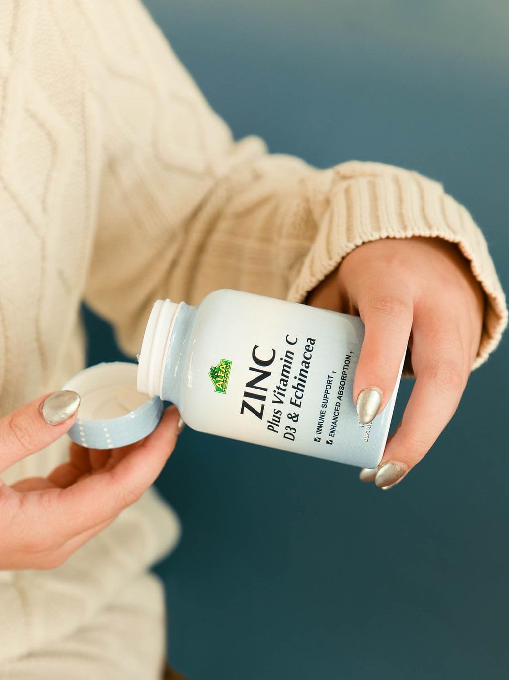 Zinc + Vitamin C, D & Echinacea Powerful Formula - Immune Support - Enhanced Absorption - 120 Caplets : Health & Household
