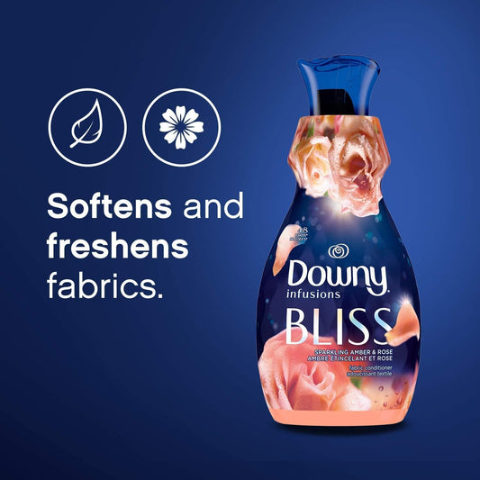 Downy Infusions Laundry Fabric Softener Liquid, Bliss, Sparkling Amber & Rose, 101 Fl Oz