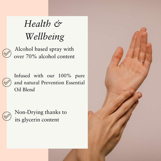 Absolute Aromas Prevention Hand Spray 30Ml – 70% Alcohol Hand Spray With Essential Oils – For Hands, Body And Feet (30Ml)