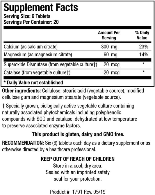 Biotics Research Camgzyme 300 Mg Calcium Citrate, Magnesium, Highly Absorbable, Tablet Form, Raw Organic Vegetable Culture, Bone Health, Heart Health 120 Tablets