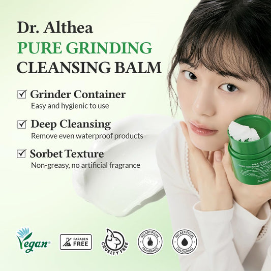 Dr.Althea Cleanser And Hydration Set | 345 Relief Cream & Pure Grinding Cleansing Balm | Soothing Recovery, Gentle Cleansing, For All Skin Types, Vegan, Korean Skincare
