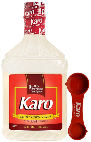 Karo Light Corn Syrup With Real Vanilla, 32 Ounce Bottle With Karo Measuring Spoon