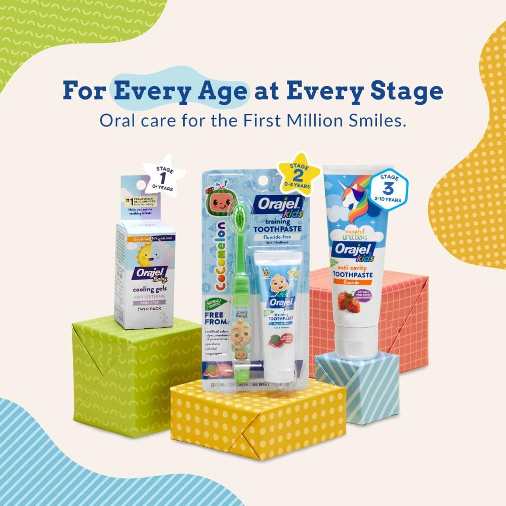 Orajel Baby Daytime Cooling Gel For Teething, Drug-Free, #1 Pediatrician Recommended Brand For Teething*, One .33Oz Tube : Baby