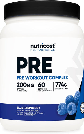 Nutricost Pre-Workout Complex Powder (60 Servings, Blue Raspberry) - Pre-Workout Supplement With Beta-Alanine, Taurine & Amino Acids