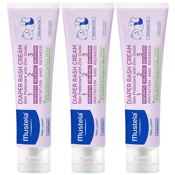 Mustela Baby Diaper Rash Cream 123 - Skin Protectant With Zinc Oxide - Fragrance Free & Paraben Free - With 98% Natural Ingredients - Various Packaging
