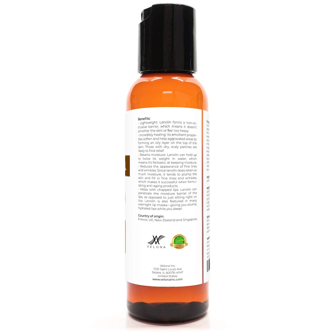 velona Lanolin Oil USP Grade 2 oz | 100% Pure and Natural Carrier Oil | Refined, Cold pressed : Beauty & Personal Care