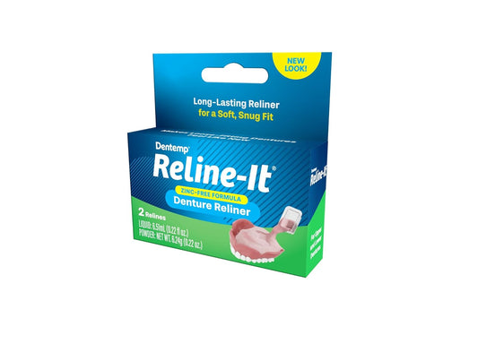 Dentemp Denture Reline Kit - Advanced Formula Reline It Denture Reliner - Denture Kit To Refit And Tighten Dentures For Both Upper & Lower Denture