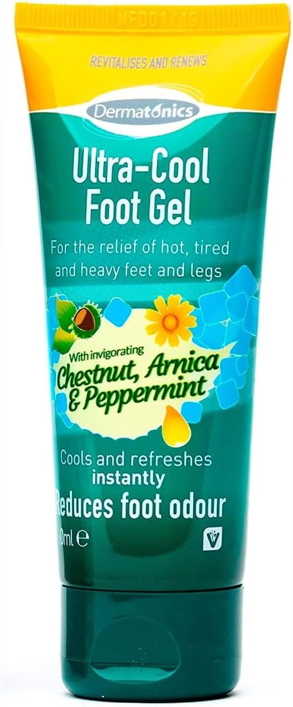 Dermatonics Ultra Cool Foot Gel | For the Relief of Hot, Tired and Heavy Feet and Legs | Suitable for Vegetarians | With Chestnut, Arnica, Peppermint and Manuka Honey | 70ml : Amazon.co.uk: Beauty