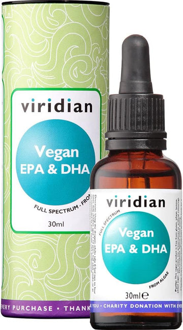 Viridian - Vegan Epa & Dha Oil - 30Ml | Heart, Brain & Eye Support | Fish-Free Omega 3 Formula | Marine Algae & Chia Seed | Omega 3 6 9 | 100% Active Ingredients | Expertly Formulated