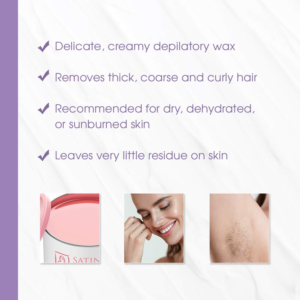 Satin Smooth Deluxe Cream Hair Removal Wax 14Oz. : Beauty & Personal Care