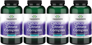 Swanson Calcium Citrate Complex Muscle Bone Health Support Mineral Supplement 300 Capsules (4 Pack)