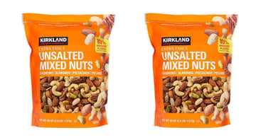 Kirkland Signature Qnkdqk Extra Fancy Unsalted Mixed Nuts 2.5 (Lb), 2 Pack Of 40 Ounce, 99451458768