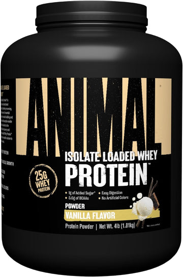 Animal Whey Isolate Whey Protein Powder  Isolate Loaded For Post Workout And Recovery  Low Sugar With Highly Digestible Whey Isolate Protein - Vanilla - 4 Pound (Pack Of 1) (Packaging May Vary)