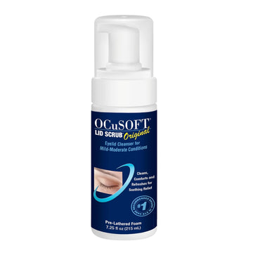 Ocusoft Lid Scrub Original Foaming Eyelid Cleanser - Mild Instant Foaming Eyelid & Eyelash Cleanser - Daily Eyelid Wash To Remove Oil, Dust, Pollen & Eye Makeup - 7.25 Fl Oz