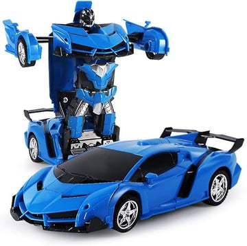 VALUEVIBES 2 in 1 Transforming Remote Control Car - One-Click Deformation Robot RC Car Toys for Kids Age 3 4 5 6+ Year Old, Rechargeable 360° Rotation with Light