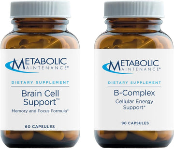 Metabolic Maintenance Brain Cell Support + Bioavailable B Complex - Citicoline, Dmae, Phosphatidylserine + Ginkgo To Support Memory + Focus (60 Caps), Methyl B12, B6 As P-5-P + Methylfolate (90 Caps)