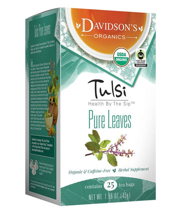Davidson'S Organics, Tulsi Pure Leaves, 25-Count Tea Bags, Pack Of 6