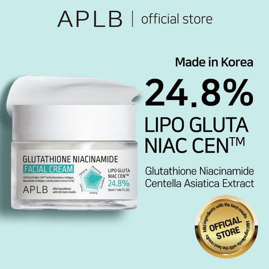 Aplb Glutathione Niacinamide Facial Cream | Lipo Gluta Niac Cen⢠24.8% 1.86 Fl.Oz/Korean Skincare, Deep Hydration, Niacinamide, Improve Skin Elasticity, Improve Skin Texture