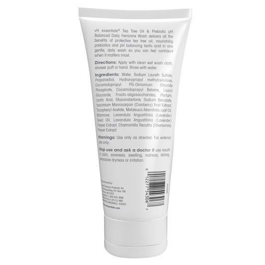 Vh Essentials Daily Feminine Wash - 10 Fl Oz - Odor Eliminating Vaginal Wash With Tea Tree Oil, Prebiotics And Cranberry, Gentle Cleanser + Ph Balancing