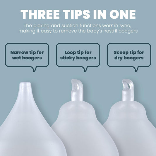 3-in-1 Nasal Aspirator for Baby with Booger Picker Tip, Electric Nose Suction for Baby, LCD Baby Nasal Aspirator, Booger Sucker for Baby & Toddler, Nose Aspirator for Babies with Music and Light