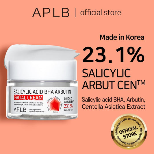 Aplb Salicylic Acid Bha Arbutin Facial Cream | Salicylic Arbut Cen⢠23.1% 1.86 Fl.Oz/Korean Skincare, Deep Hydration, Acne & Pore Care, Revitalize For Gentle And Improve Skin Texture