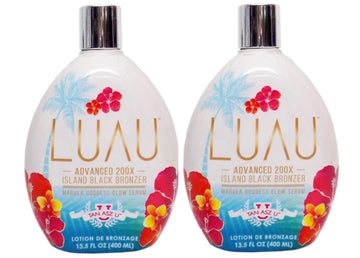 Tan Asz U Luau Island Black Bronzer, 13.5 Ounce Tanning Bed Lotion (2 X Bottles)
