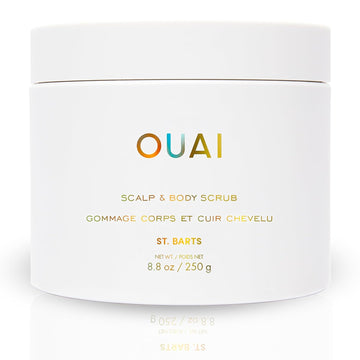 OUAI Scalp & Body Scrub, St. Barts - Foaming Coconut Oil Sugar Scrub and Gentle Scalp Exfoliator Cleanses, Removes Buildup, and Moisturizes Skin - Paraben, Phthalate and Sulfate Free Body Care (8.8oz)