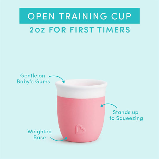 MunchkinĀ® CāEst Silicone! Open Training Cup For Babies And Toddlers 4 Months+, 2 Ounce, Coral