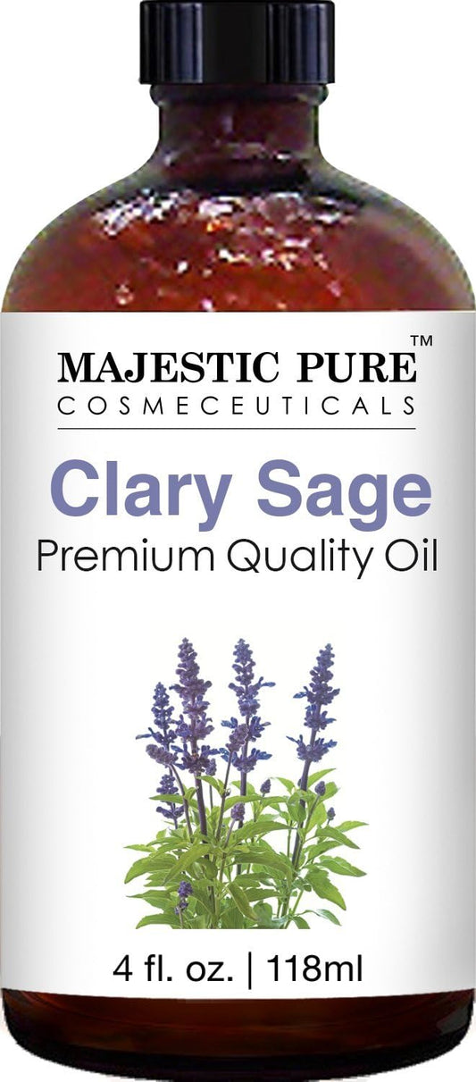 Majestic Pure Clary Sage Oil Premium Quality, 4 Fl Oz